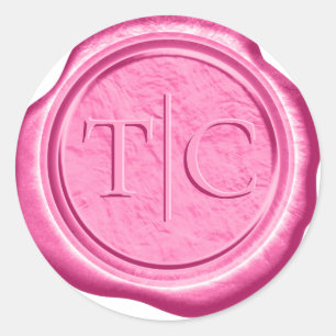 Wax Seal Wedding Accent Initials Fuchsia ID954