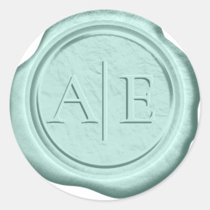Wax Seal Wedding Accent Initials Mint ID477