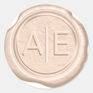 Wax Seal Wedding Accent Initials Peach ID947