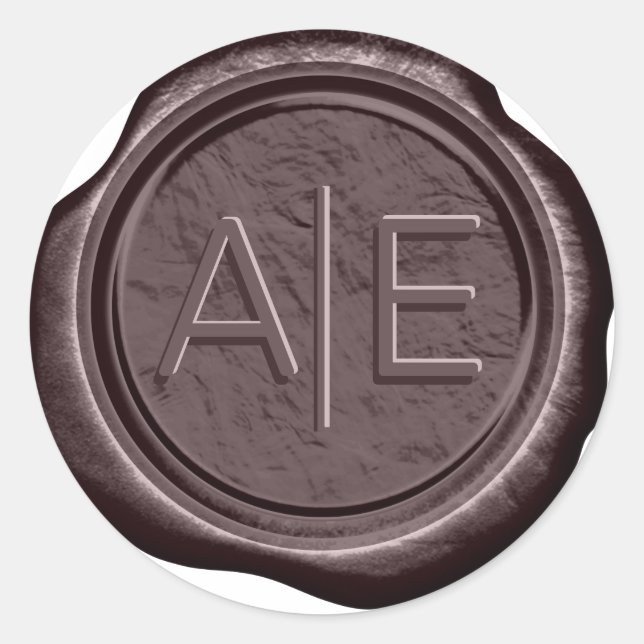 Wax Seal Wedding Accent Initials Pecan ID947 (Front)