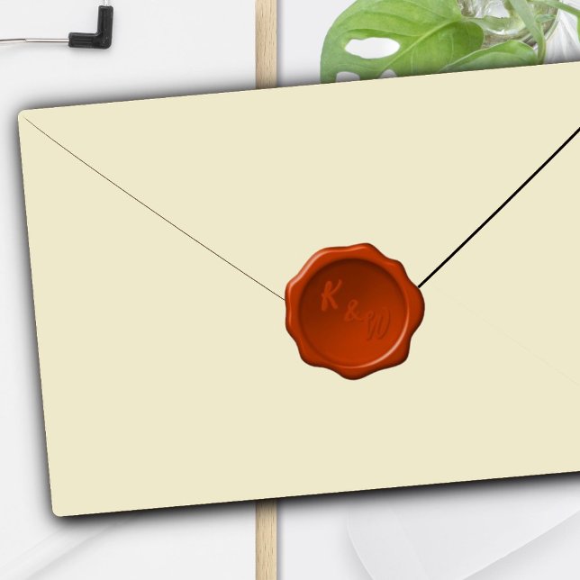 Wax Seal Wedding Initials Shaped Stickers (Creator Uploaded)