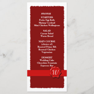 Wax Seal Wedding Menu / Program