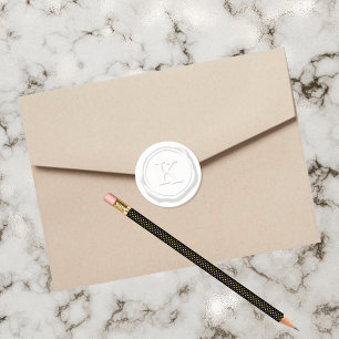 Wax Seal White Monogram K Initial