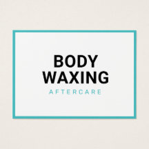 Waxing Aftercare Card Hair Removal Instructions