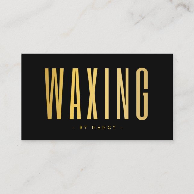 Waxing Black And Gold  Business Card (Front)