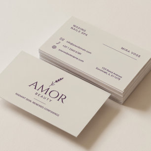 Waxing Business Cards Spa Beauty Salon Lavender