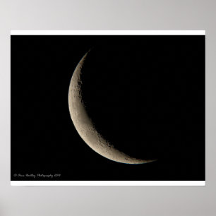 Waxing crescent Moon Poster