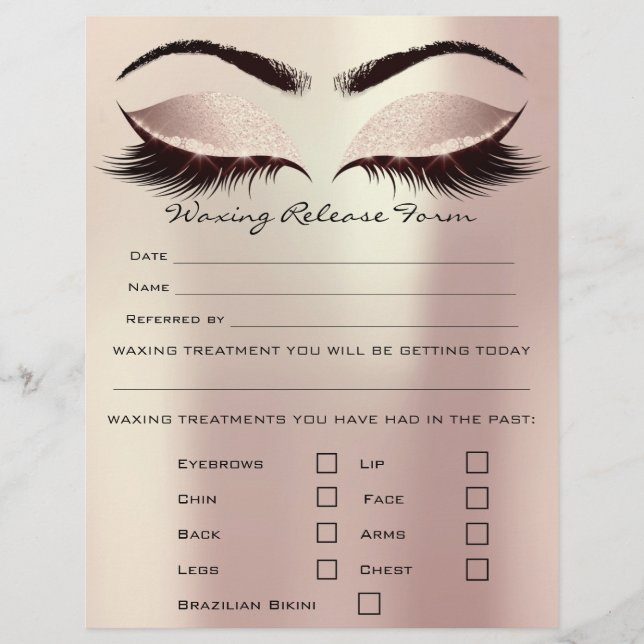 Waxing Depilation Liability Waiver Release Blush Flyer (Front)