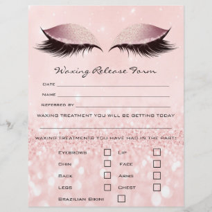 Waxing Depilation Liability Waiver Release Pink Flyer