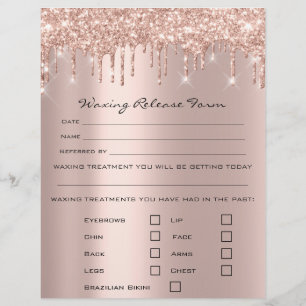 Waxing Depilation Liability Waiver Release Rose Flyer