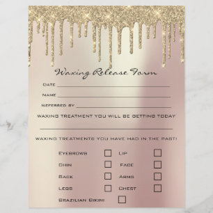 Waxing Depilation Liability Waiver Release Sparkly Flyer