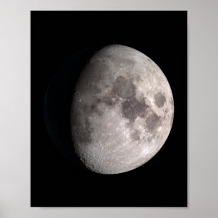 Waxing gibbous moon phase poster
