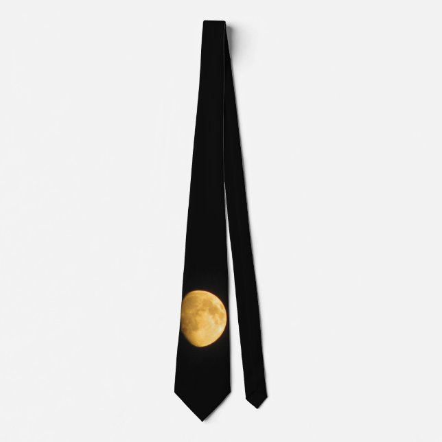 Waxing Gibbous Orange Moon Tie (Front)