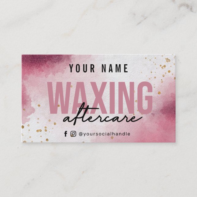 Waxing Purple Pink Aftercare Card (Front)
