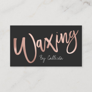 Waxing Simple Chic Rose Gold Modern Typography Business Card