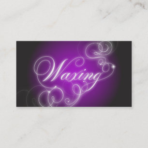 Waxing Tech Business Card Elegant Flourish Glow