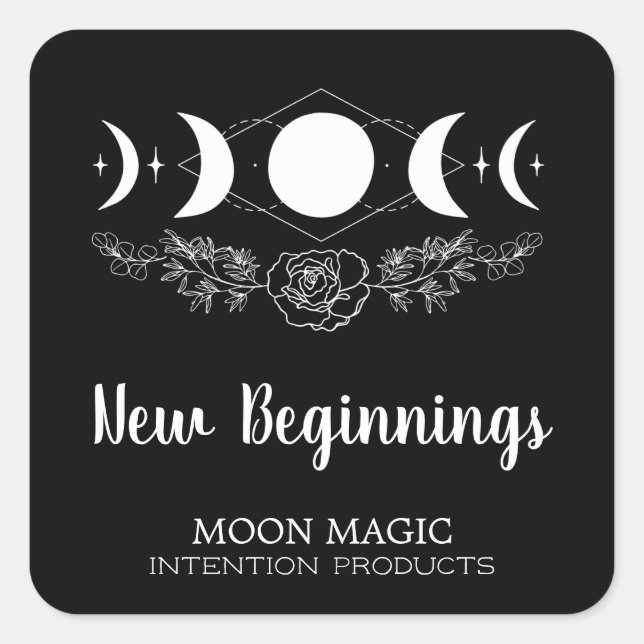 Waxing Waning Moon Intention Spell Kit Labels (Front)