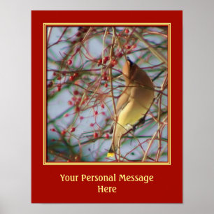 Waxwing Bird Art Create Your Own Personalised Poster