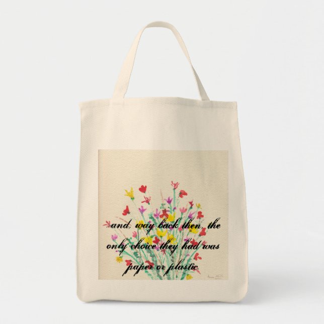 ...Way Back Then Grocery Tote Bag (Front)