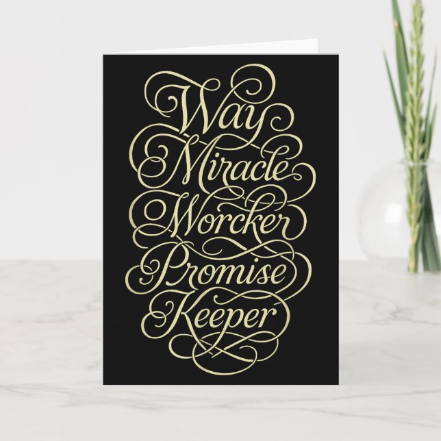 Way Maker Miracle Worker Promise Keeper  Card (Front)