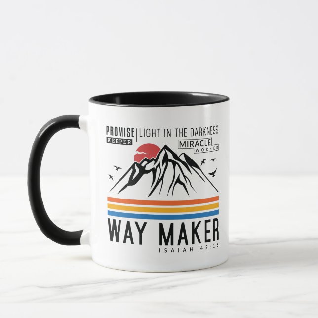 Way Maker Promise Keeper Miracle Worker Christian Mug (Left)