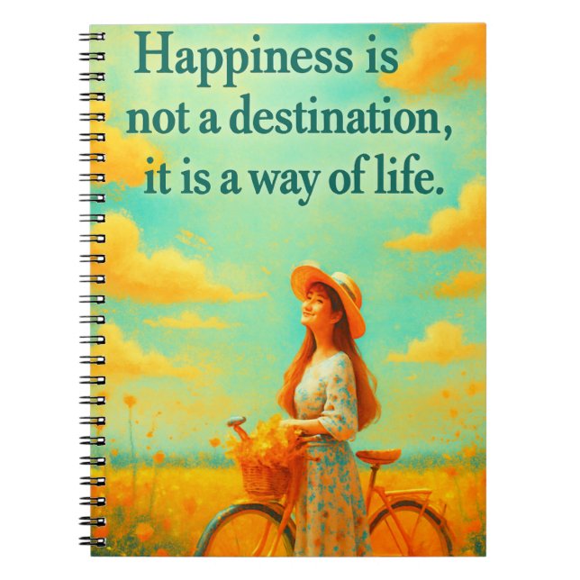 "Way of Life" – Inspirational Happiness Quote Note Notebook (Front)
