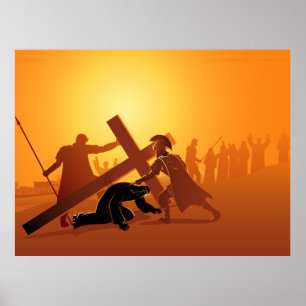 Way of the Cross 9th Station Poster