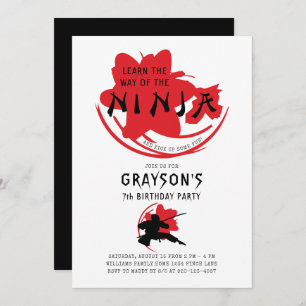 Way of the Ninja Birthday Party Invitation