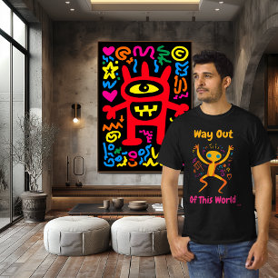Way Out of This World Vibrant Pop Art T-Shirt