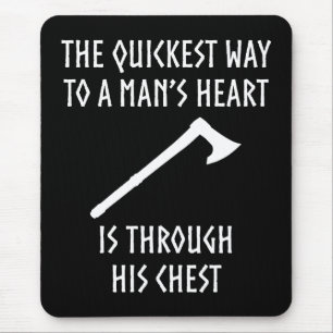 Way To A Man's Heart Funny Viking Mediaeval Mouse Pad