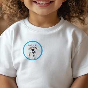 Way To Go Cute Speckled Pup Reward Classic Round Sticker