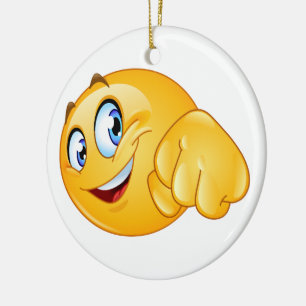 WAY TO GO WINNER Smile Fist Bump Ceramic Ornament