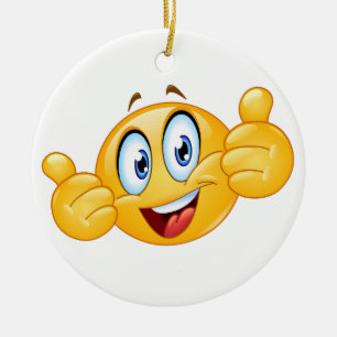WAY TO GO WINNER Smile Happy Face Ceramic Ornament