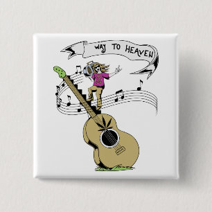 Way To Heaven ~ 60s Hippie Peace Sign 15 Cm Square Badge