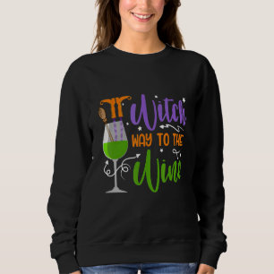 Way To The Wine Halloween Witch Cool Tee