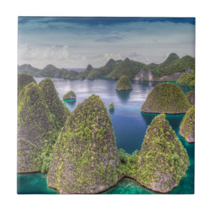 Wayag Island landscape, Indonesia Ceramic Tile