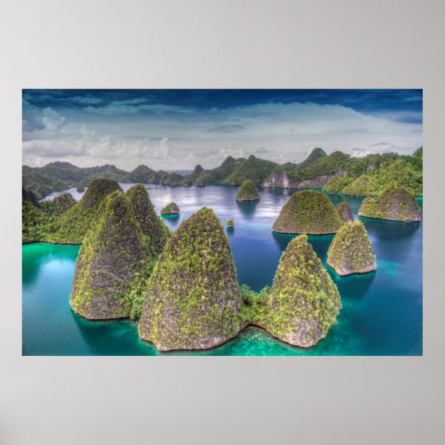 Wayag Island landscape, Indonesia Poster (Front)