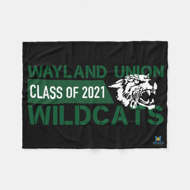Wayland Union Wildcats #3 Fleece Blanket (Front (Horizontal))