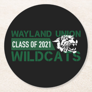 Wayland Union Wildcats #3 Round Paper Coaster