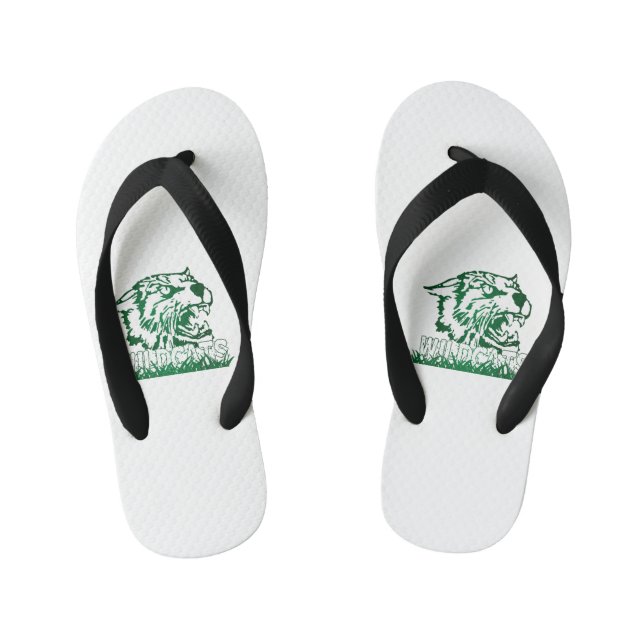 Wayland Union Wildcats #4 Kid's Thongs (Footbed)