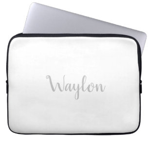 Waylon Name In Light Grey, Laptop Sleeve
