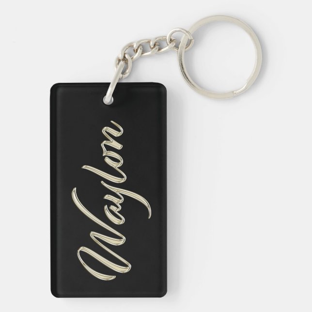 Waylon name whitegold key trailer key ring (Back)