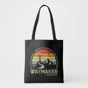 Waymaker Christian Typography Inspirational Bible Tote Bag