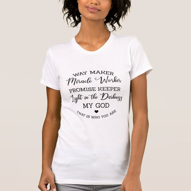 Waymaker, Miracle Work Black Print T-Shirt (Front)