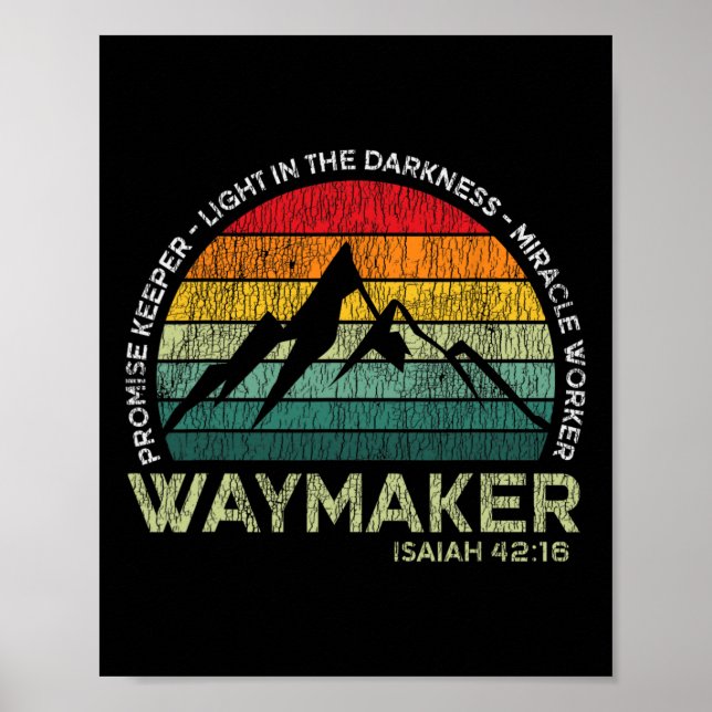 Waymaker Promise Keeper Miracle Worker Christian  Poster (Front)