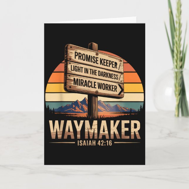 Waymaker Promise Keeper Miracle Worker God Christi Card (Front)