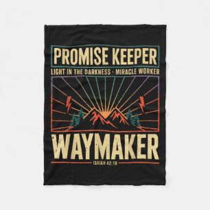Waymaker Promise Keeper Miracle Worker God Christi Fleece Blanket