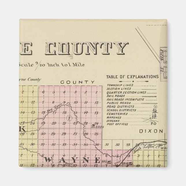 Wayne County, Nebraska Magnet (Front)