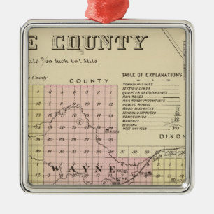 Wayne County, Nebraska Metal Tree Decoration
