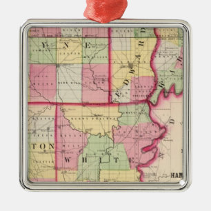 Wayne, Edwards, Wabash, Hamilton, White counties Metal Ornament